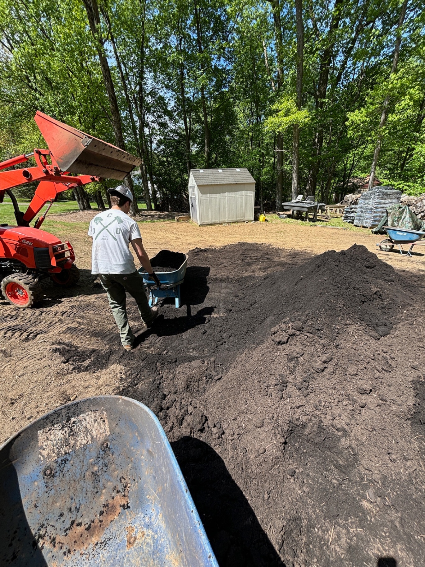 DCD Laborers spreading topsoil
